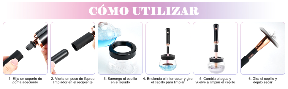 limpiador de brochas de maquillaje electrico cómo utilizar