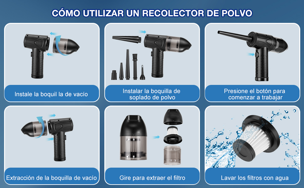 Aspirador integrado de succión por soplado