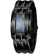 Reloj Electrónico Binario, TXG Reloj Digital para hombre con LED, Reloj de Acero Inoxidable Imper...