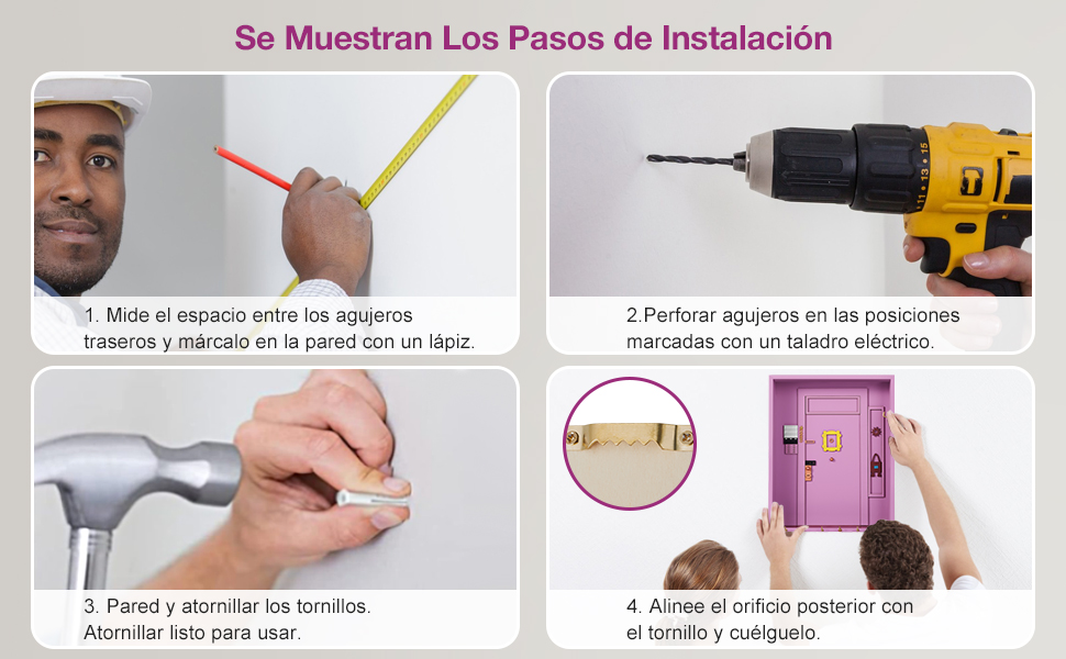 Llavero de pared para puerta (Morado)