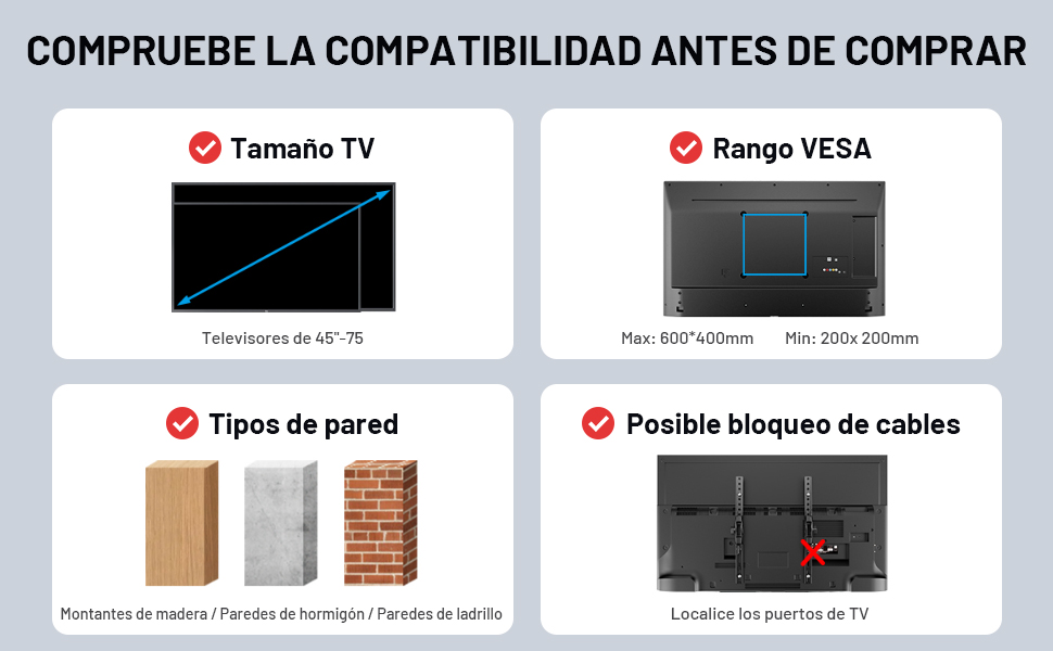  Soporte de pared para TV 