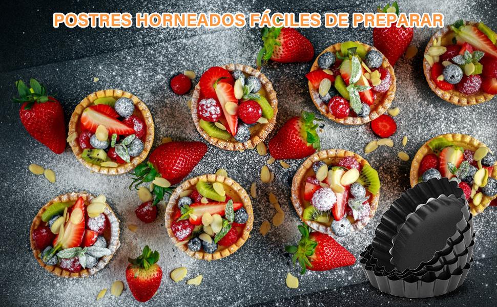 6 Piezas Mini Moldes para Tartas Reutilizable