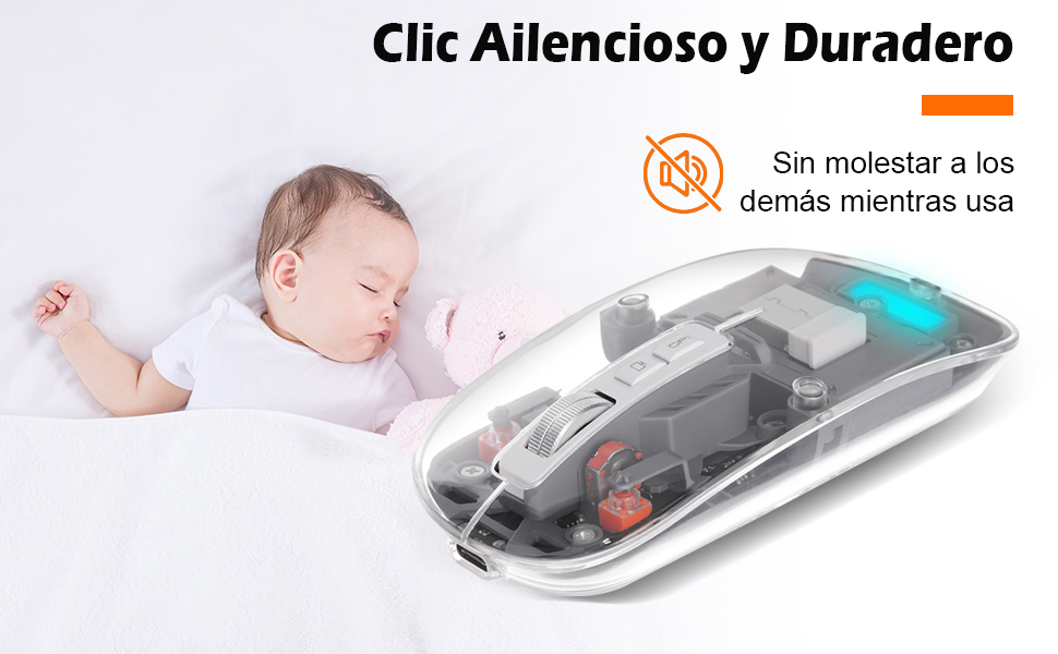 Mouse Silencioso con Receptor USB