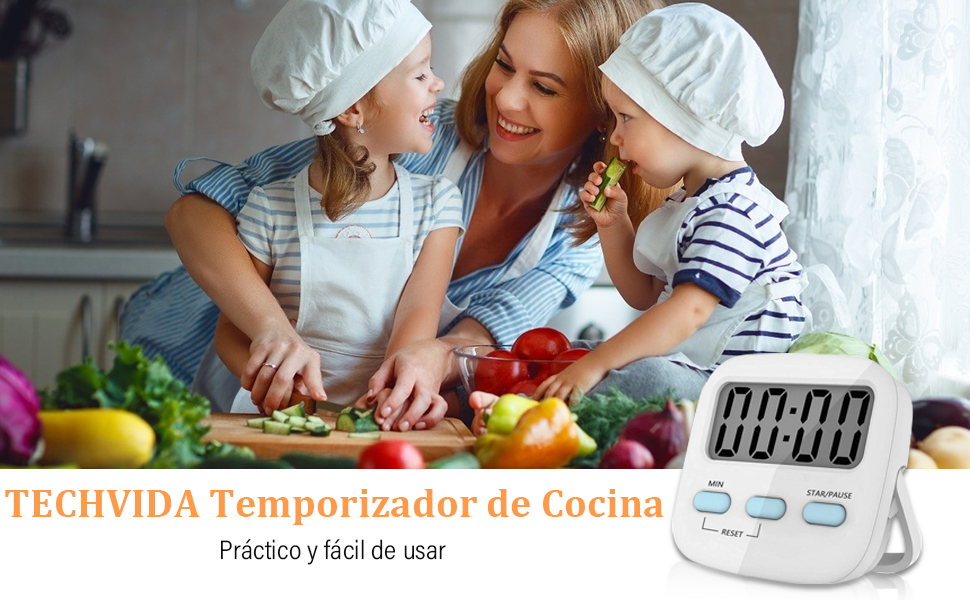 TECHVIDA Temporizador Digital de Cocina