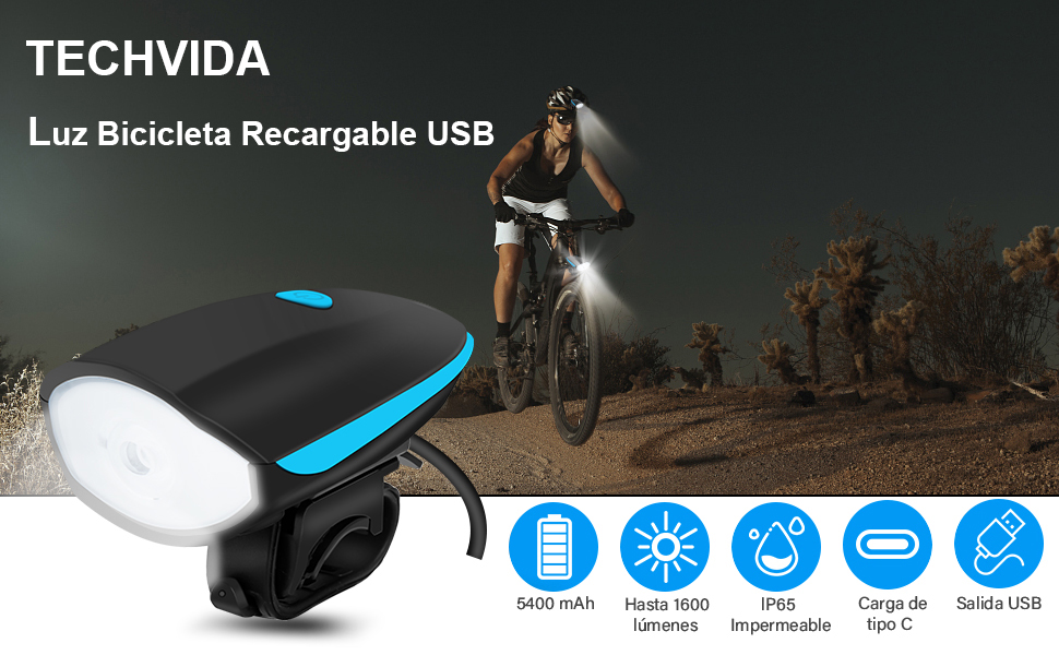 Luz Bicicleta Recargable USB