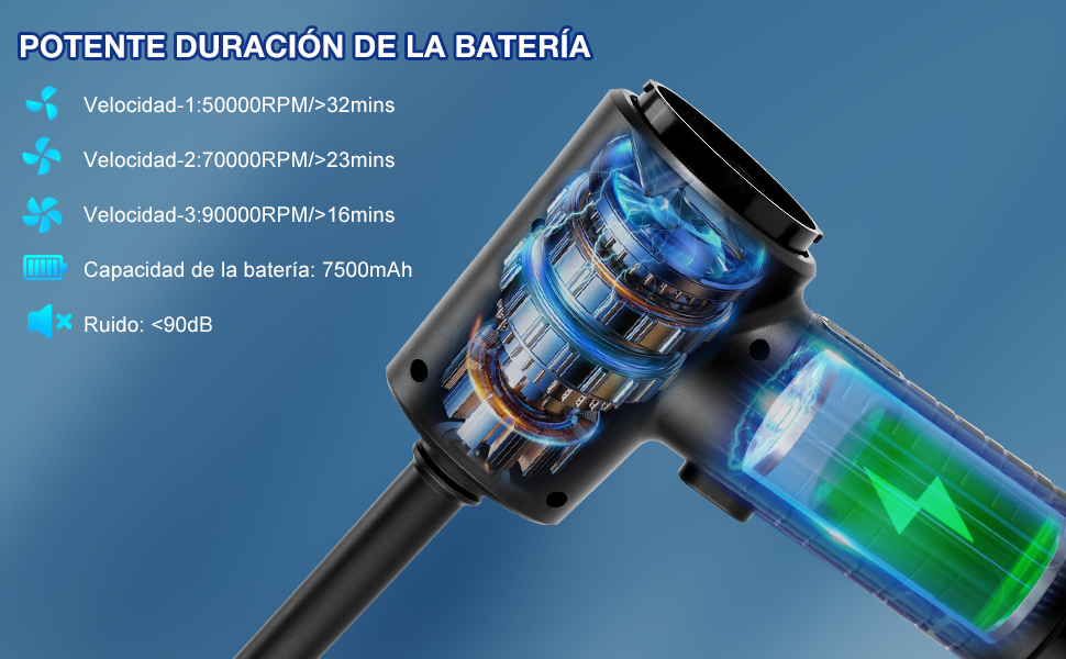 Aspirador integrado de succión por soplado