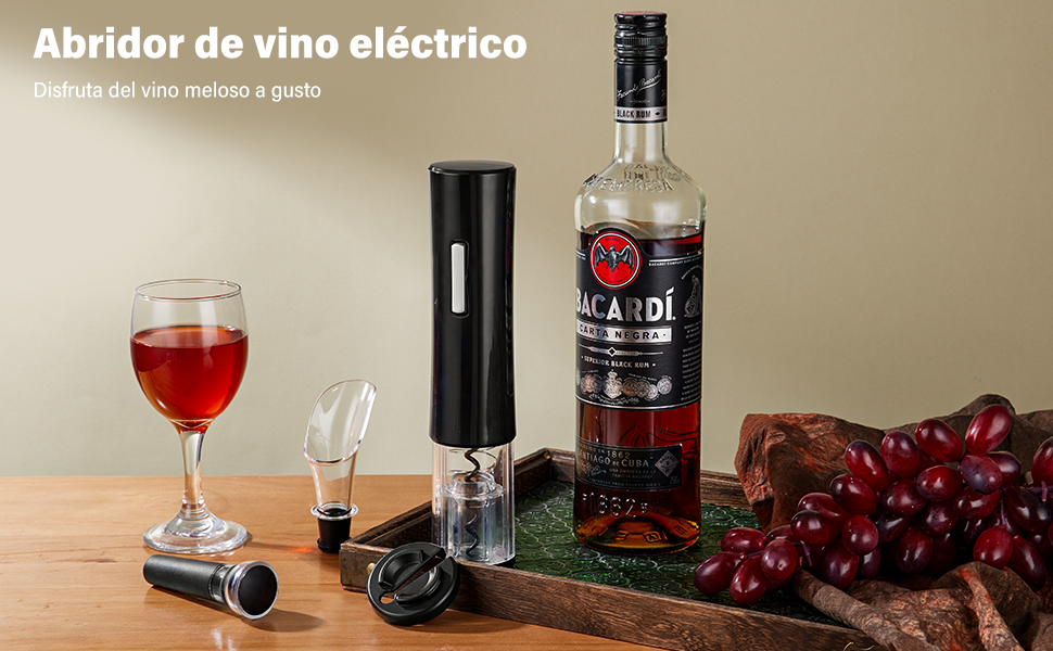 Sacacorchos Eléctrico de Vinos 4 En 1 