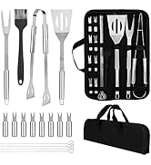 Utensilios para Barbacoa de 16 piezas, kit parrillero de Acero Inoxidable Barbacoa Accesorios TXG...