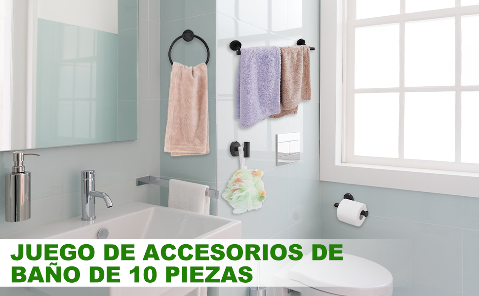 10 Piezas Juego de Accesorios de Baño