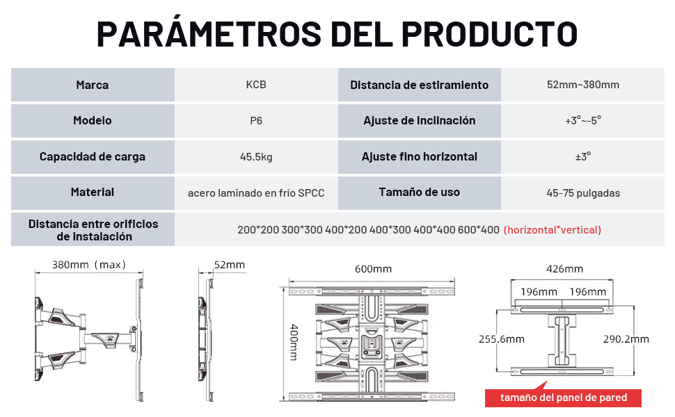  Soporte de pared para TV 