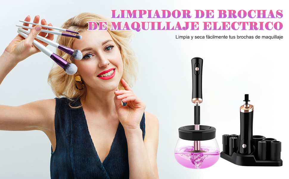 Limpiador de brochas de maquillaje electrico