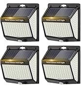 4-PACK Lámpara Solar para Exterior [218 LED / 3 Modos], Recargable Luces Solares Exterior 270 ° L...