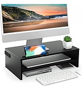 SPOWAY Soportes de Monitor de Computadora, Soporte Elevador para Monitor 2 Niveles con Soporte pa...