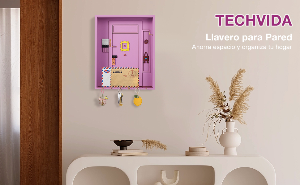 Llavero de pared para puerta (Morado)