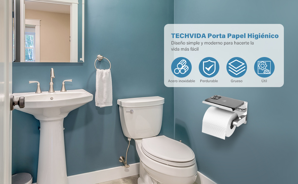 TECHVIDA Portarrollos para Papel Higiénico