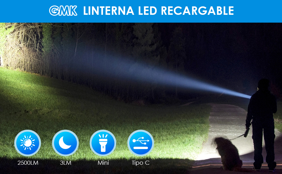 linterna led recargable