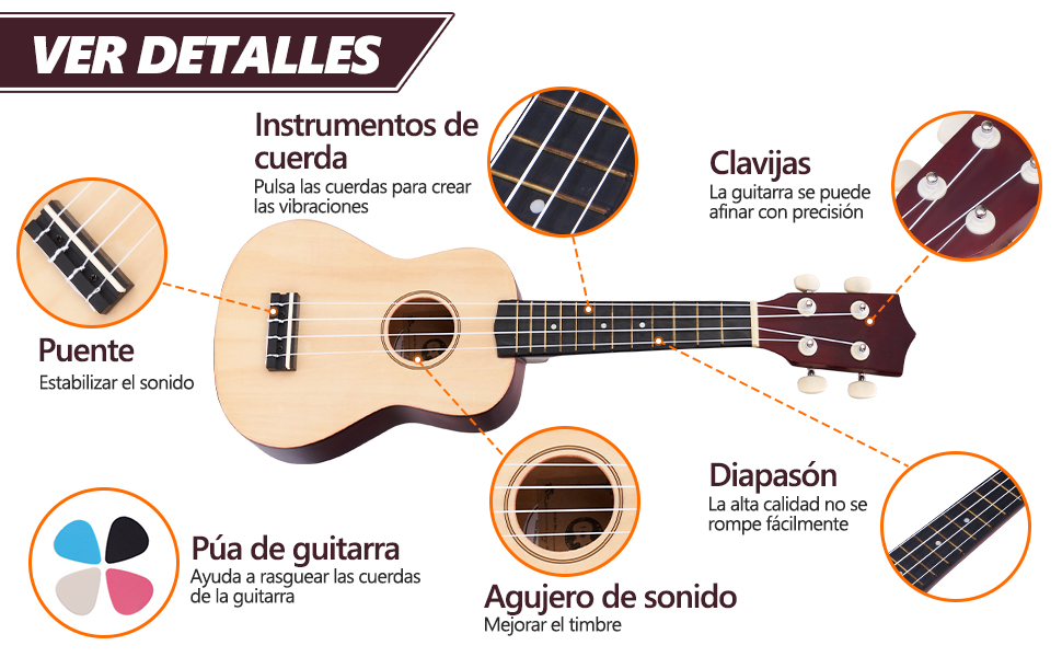 21 Pulgadas de Ukulele Clásico