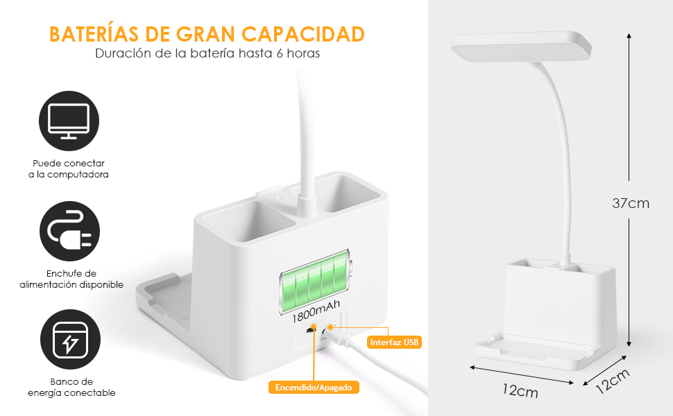 El cable de carga USB se conecta a cualquier puerto USB disponible