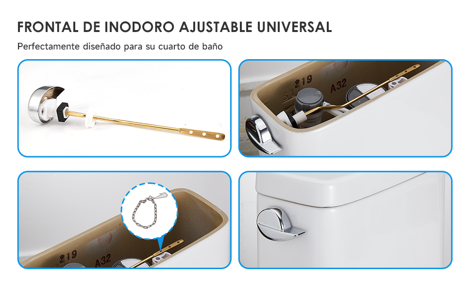 Manija universal para inodoro de montaje frontal