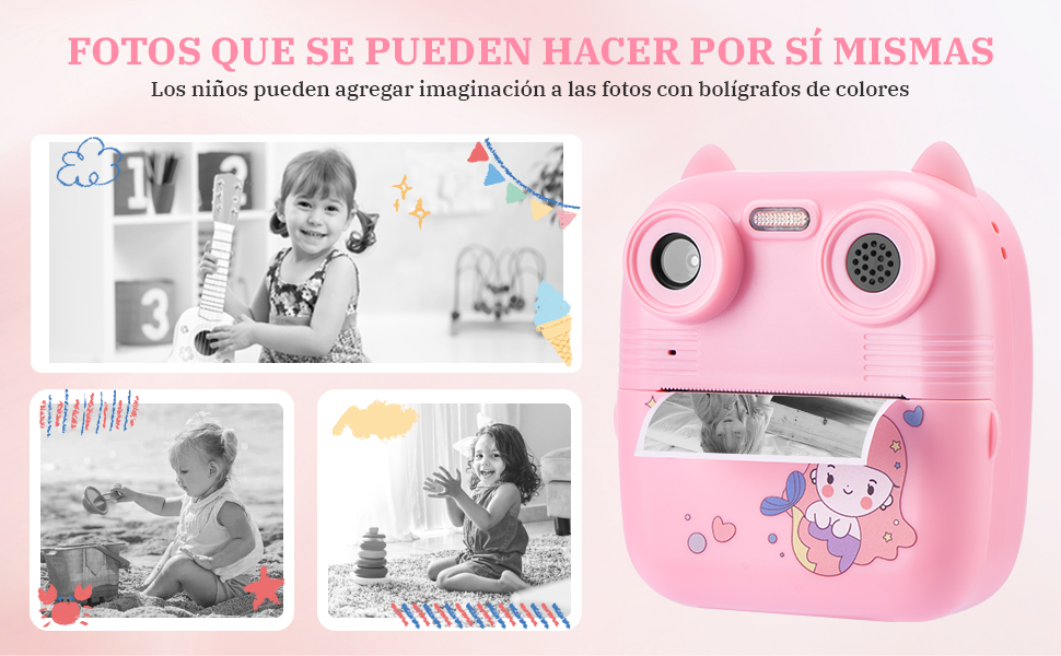 Cámara instantánea de impresión digital infantil.