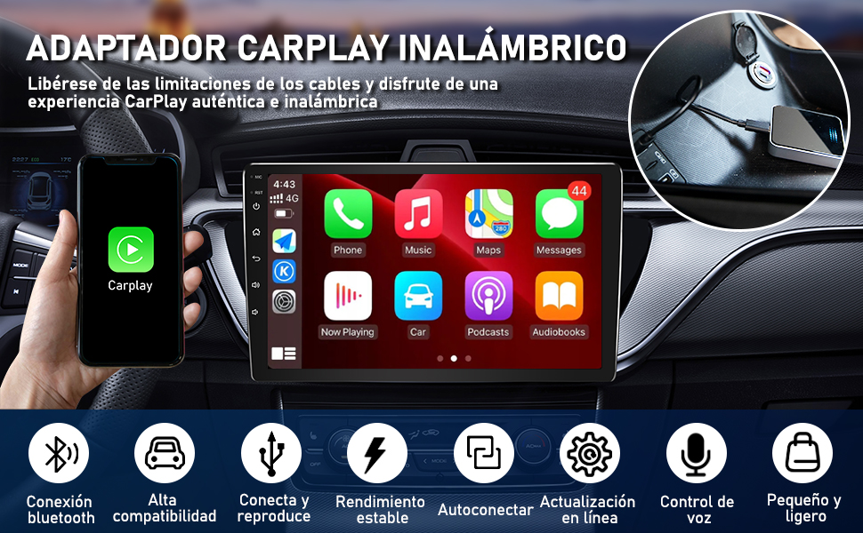 CarPlay Inalambrico Adaptador para Auto