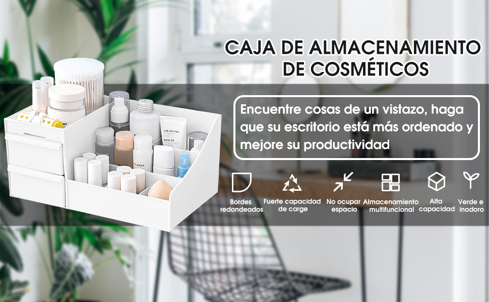 Organizador de maquillaje con cajones