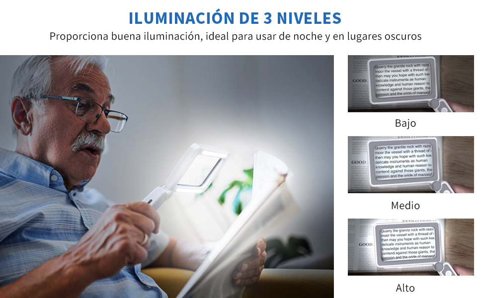 lupa con luz led