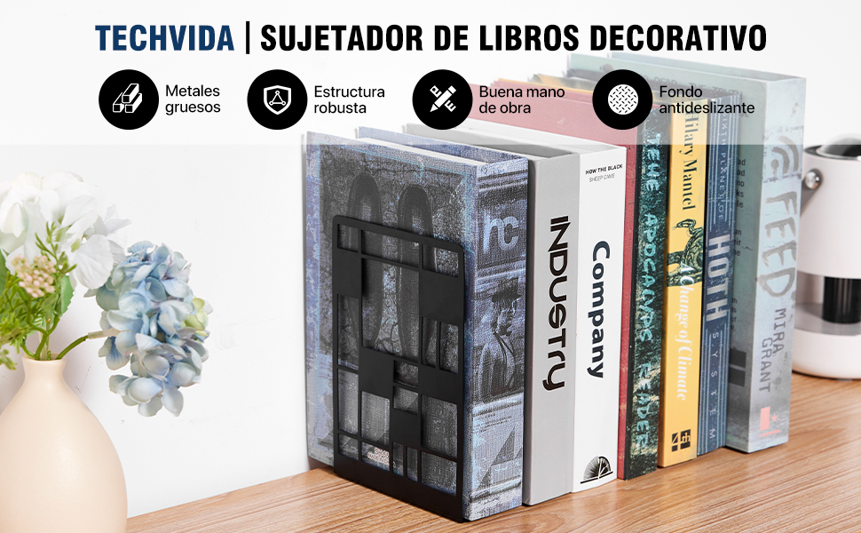 TECHVIDA Sujetador de libros decorativo