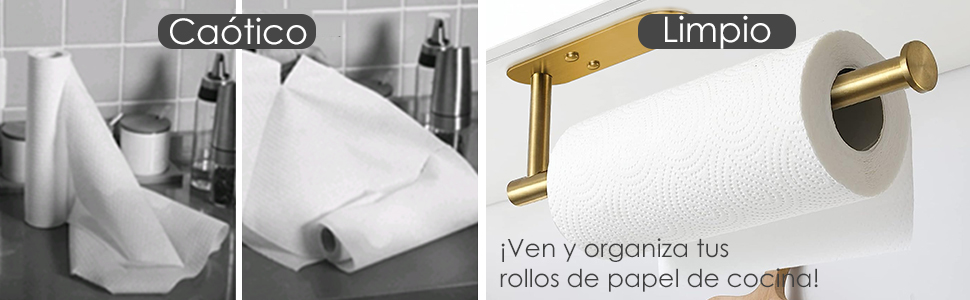 ¡Ven y organiza tus rollos de papel de cocina!