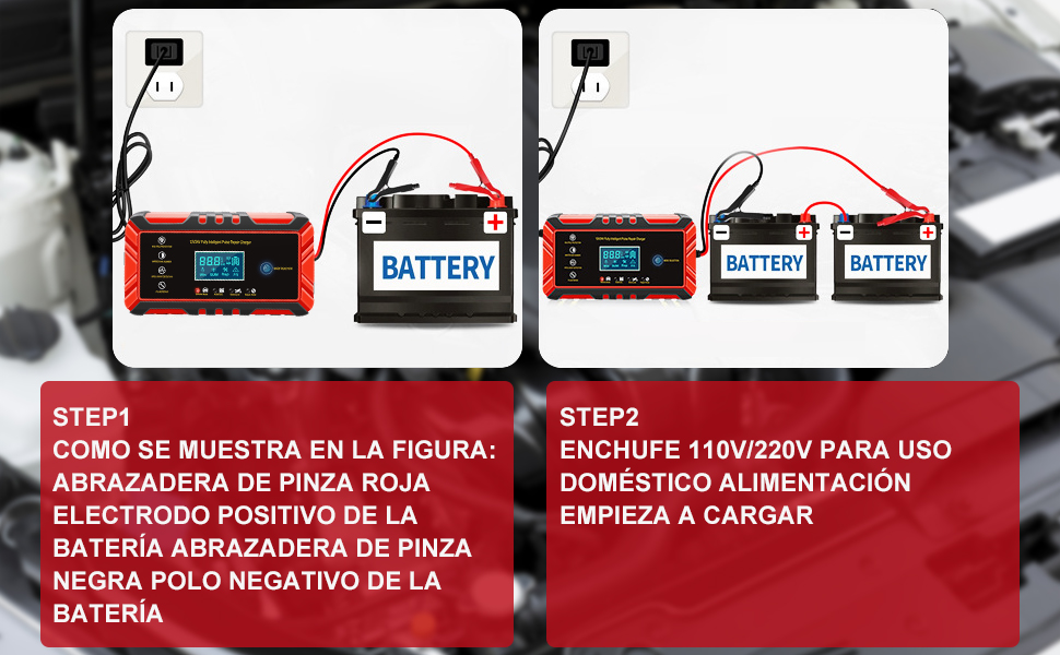 Automático Inteligente Mantenimiento de batería con Múltiples Protecciones para Automóviles