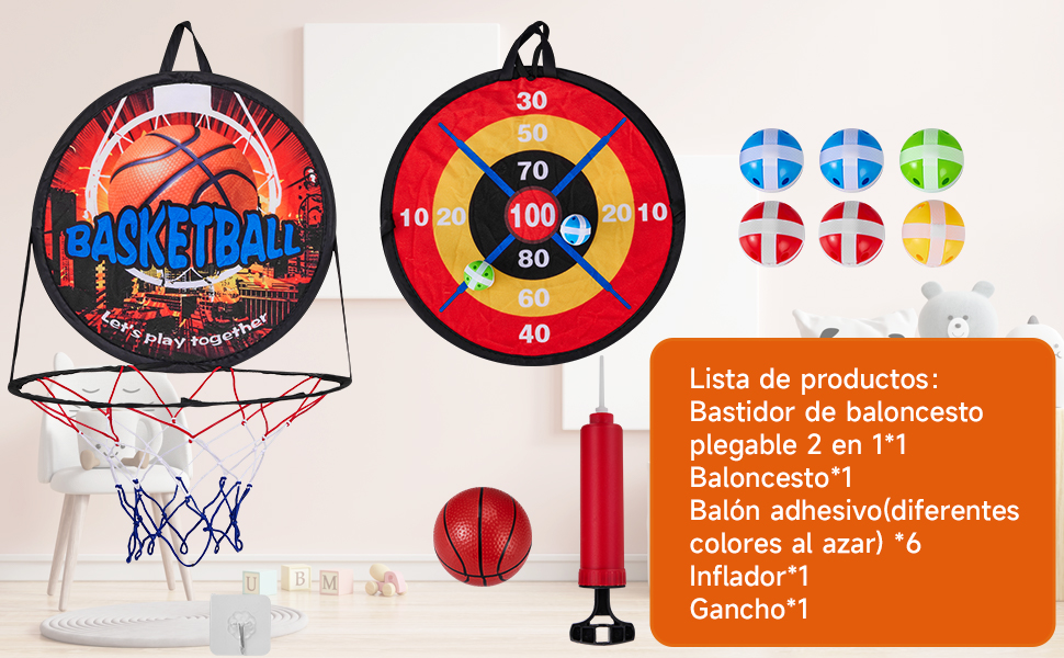 Juego de juguetes de dardos de baloncesto.