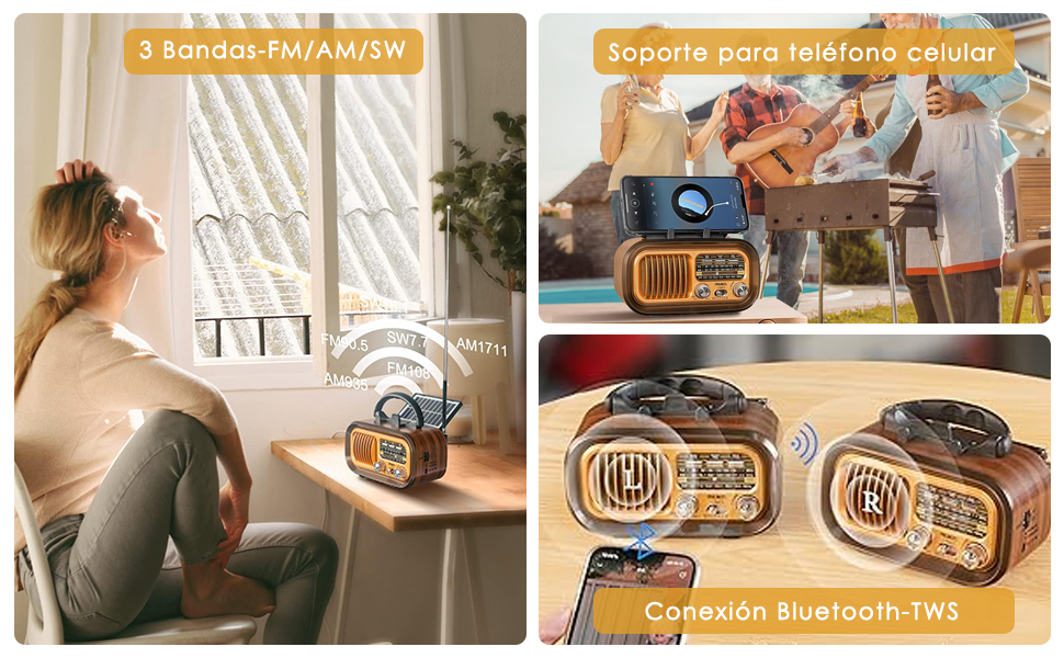 Altavoz de Radio Retro Portátil