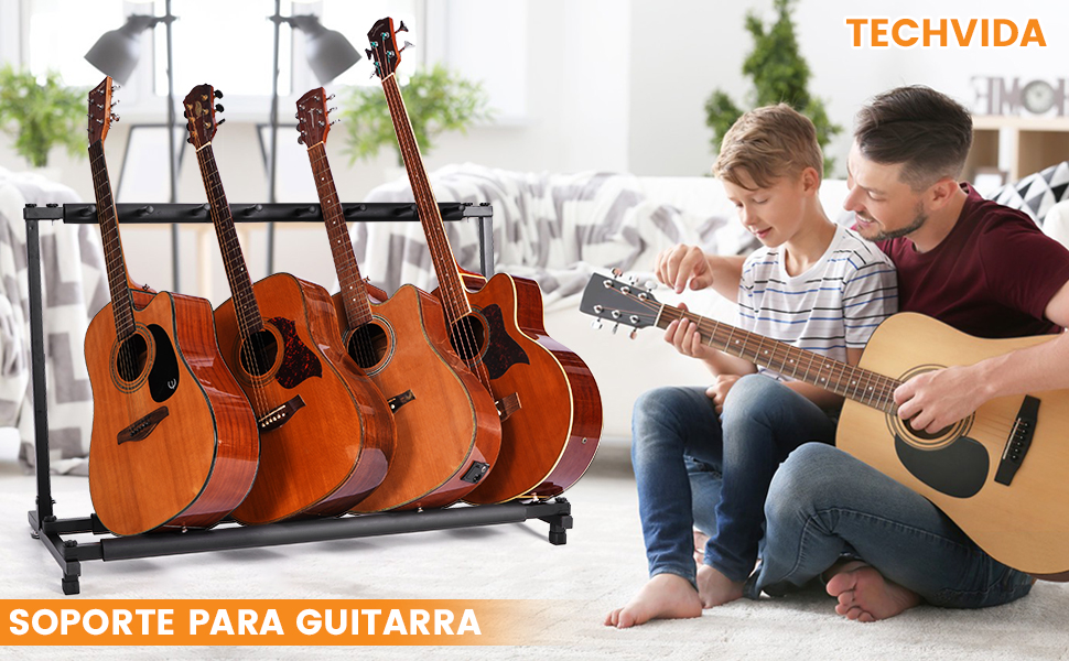 TECHVIDA soporte de 7 Espacio Guitarra Universal