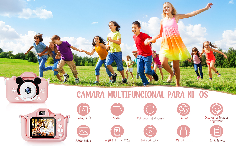 TECHVIDA - Cámara digital para niños - Regalo de cumpleaños perfecto para niños