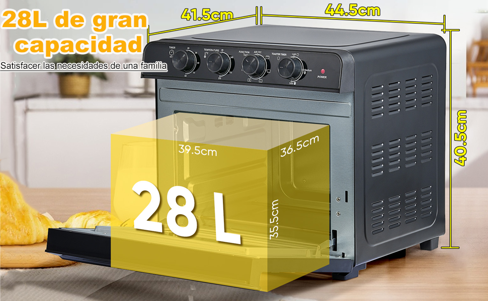 Horno Freidora Multifuncional de 28 Litros