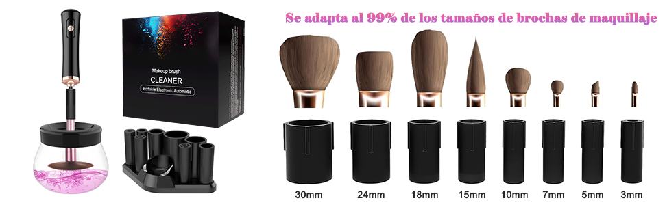 Se adapta al 99% de los tamaños de brochas de maquillaje