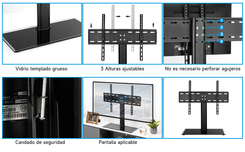 Detalle de soporte TV para pantallas de 32″ a 55″