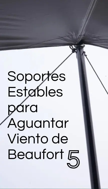 Soportes estables para aguantar viento de Beaufort 5